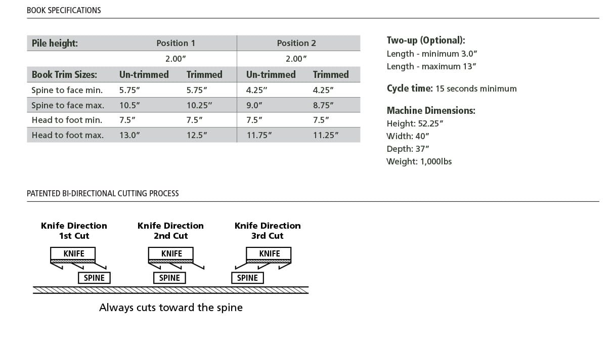 Accutrim On Demand Book Trimmer specs