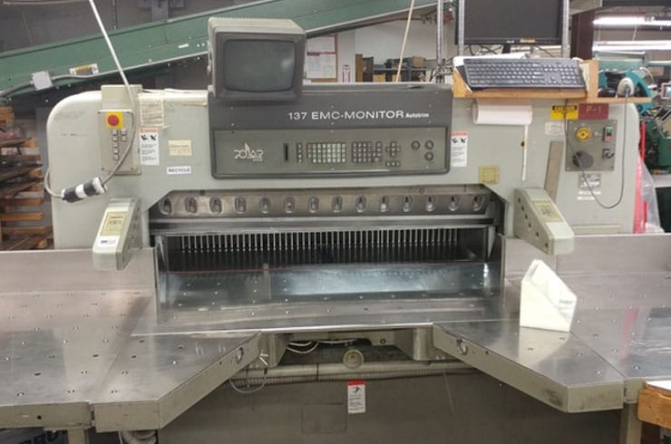 Used Polar 54" 137 EMC Monitor Autotrim Paper Cutter Machine