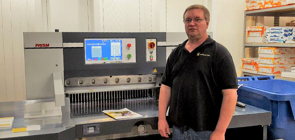 The new PRISM paper cutter at Michigan Technological University’s in-plant operation.