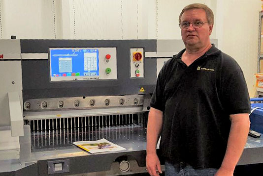 The new PRISM paper cutter at Michigan Technological University’s in-plant operation.