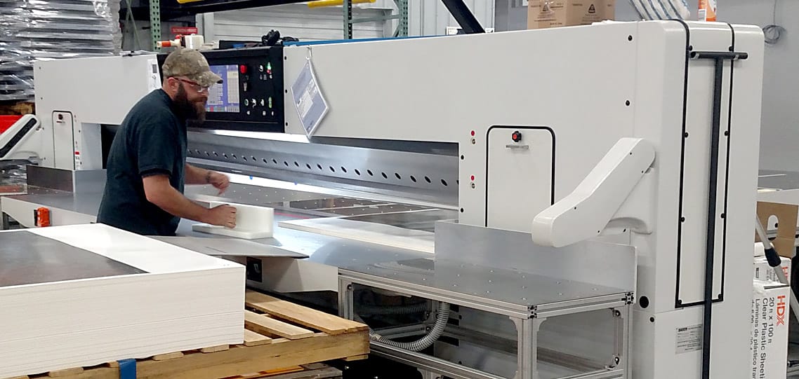 Large format paper cutter for print and screen shop