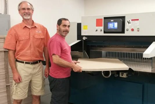 Working with a rebuilt 52 inch Lawson heavy duty paper cutter