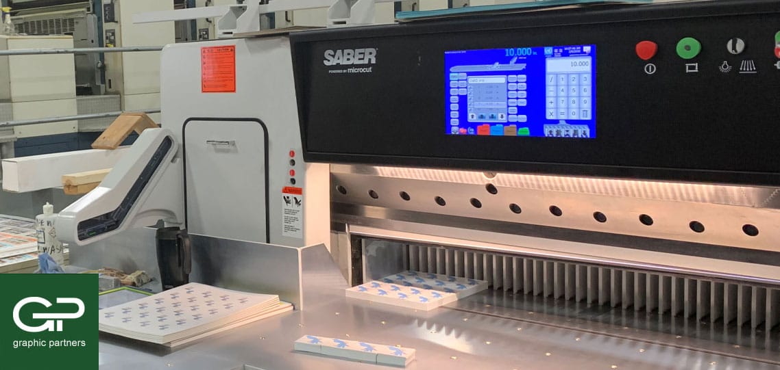 SABER paper cutter at Graphic Partners commercial printer